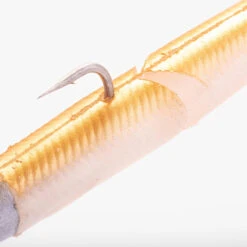 COMBO Leurres Souples Slug Lançon SLUGEELO 130 10gr Doré/Blanc -Caperlan combo leurres souples slug lancon slugeelo 130 10gr doreblanc 7