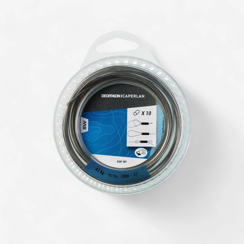 FIL D'ACIER TRESSÉ GAINÉ 10M 41KG PÊCHE EN MER 3 FIL D'ACIER TRESSÉ GAINÉ 10M 41KG PÊCHE EN MER