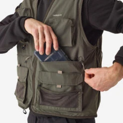 GILET De Pêche 500 Kaki -Caperlan gilet de peche 500 kaki 2