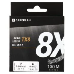 TRESSE PECHE AUX LEURRES TX8 GRIS 130M 7 TRESSE PECHE AUX LEURRES TX8 GRIS 130M -Caperlan tresse peche aux leurres tx8 gris 130m 2