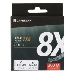 TRESSE PECHE AUX LEURRES TX8 GRIS 300M 7 TRESSE PECHE AUX LEURRES TX8 GRIS 300M -Caperlan tresse peche aux leurres tx8 gris 300m 2