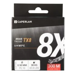 TRESSE PECHE DU SILURE TX8 CF GRIS 300M -Caperlan tresse peche du silure tx8 cf gris 300m 2