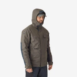 Veste De Pêche Imperméable Chaude Homme - FJ 500 TH Kaki -Caperlan veste de peche impermeable chaude homme fj 500 th kaki 2